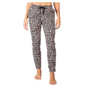 Blis - Beige & Black Leopard Pocket Drawstring Joggers